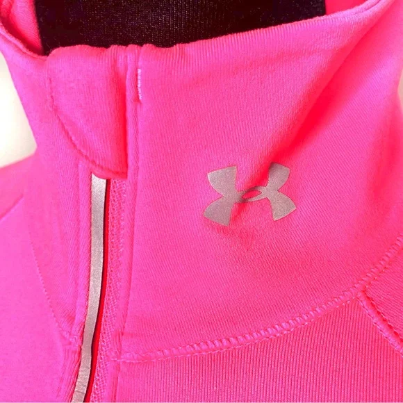 Women’s Pink Under Armour 1/2 Zip Pullover Athletic Top - Picture 3 of 9